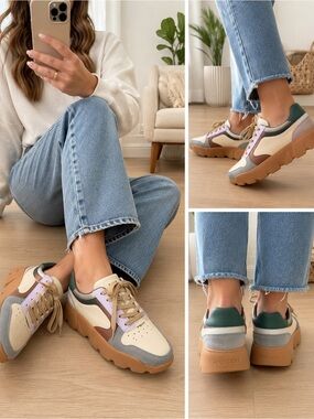 4CCCCEES NWOT Retro Platform Sneakers | Designer Suede Leather Shoes size 10 41